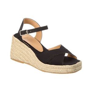 Castañer Thea Jute Wedge Sandal, Black